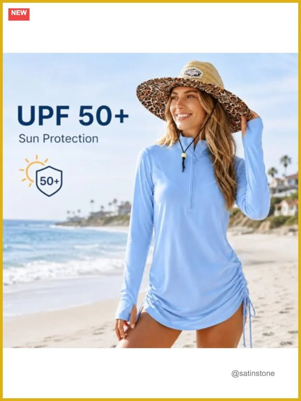 UPF 50+ Sun Protection Quick Dry Coverup Dress with Thumb Holes
